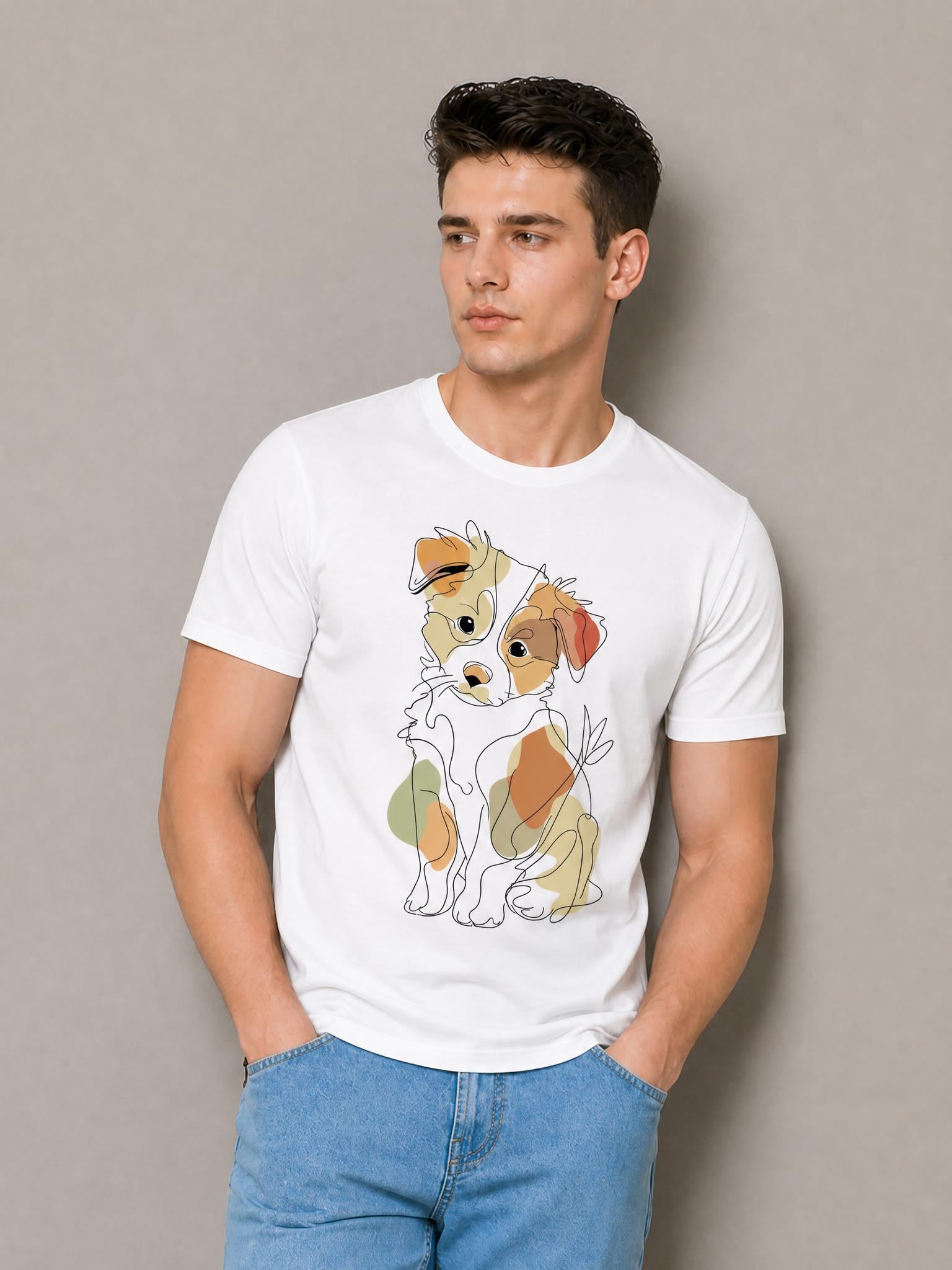Pastel Line Dog: Soft Accent